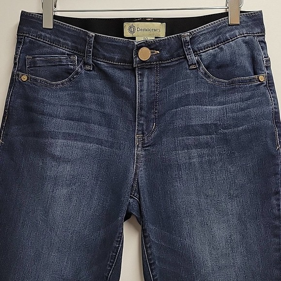 Democracy Ab Technology Mid Rise Cropped Raw Hem 5 Pocket Jeans Woman's Size 10 - Picture 3 of 8